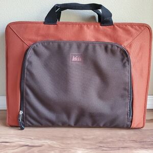 REI 19 Inch Laptop Bag Brown Orange Briefcase Lap Desk Computer Work School